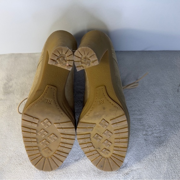 POLO RALPH LAUREN TRICIA TAN SUEDE ANKLE BOOTIES - Picture 6 of 9
